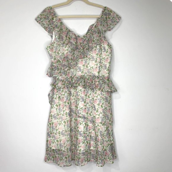 NWT SENLIS Aria Floral Fruit Ruffle Sleeveless Mini Dress Sz XL - Picture 7 of 9